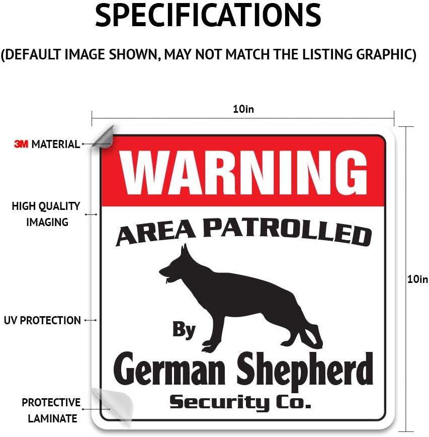 SignMission Calcomanía de seguridad de Bulldog Inglés, guardia patrullada, letreros de perro veterinario, 10 x 10 pulgadas