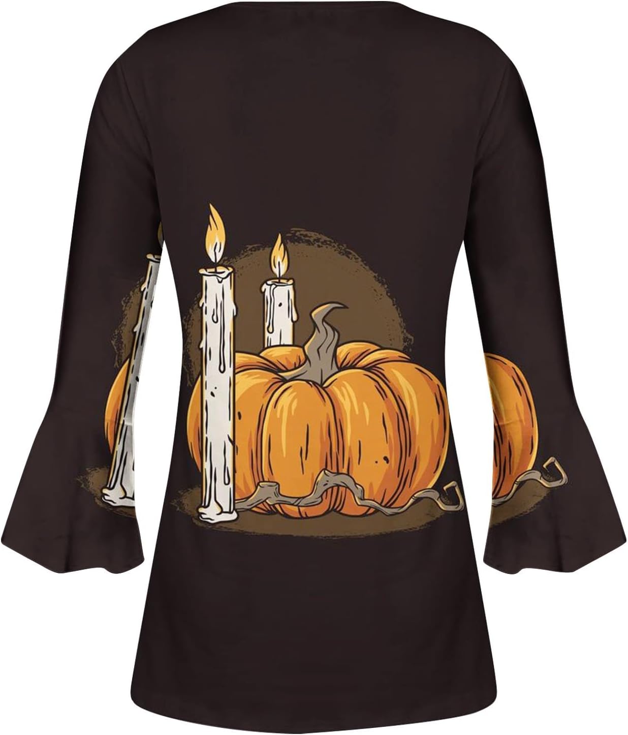 symoid Camisas de manga 34 de Halloween para mujer, con estampado gótico, botones, blusas de otoño, tallas grandes, camisetas de moda con gráficos