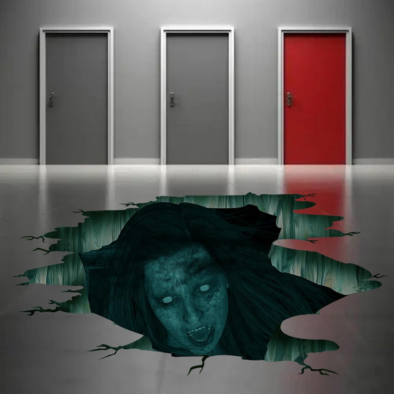 Eutecado Calcomanías 3D de pared de Halloween, diseño de fantasma ciego, rascador, calcomanías de pared para bar, pub, decoración del hogar, murales