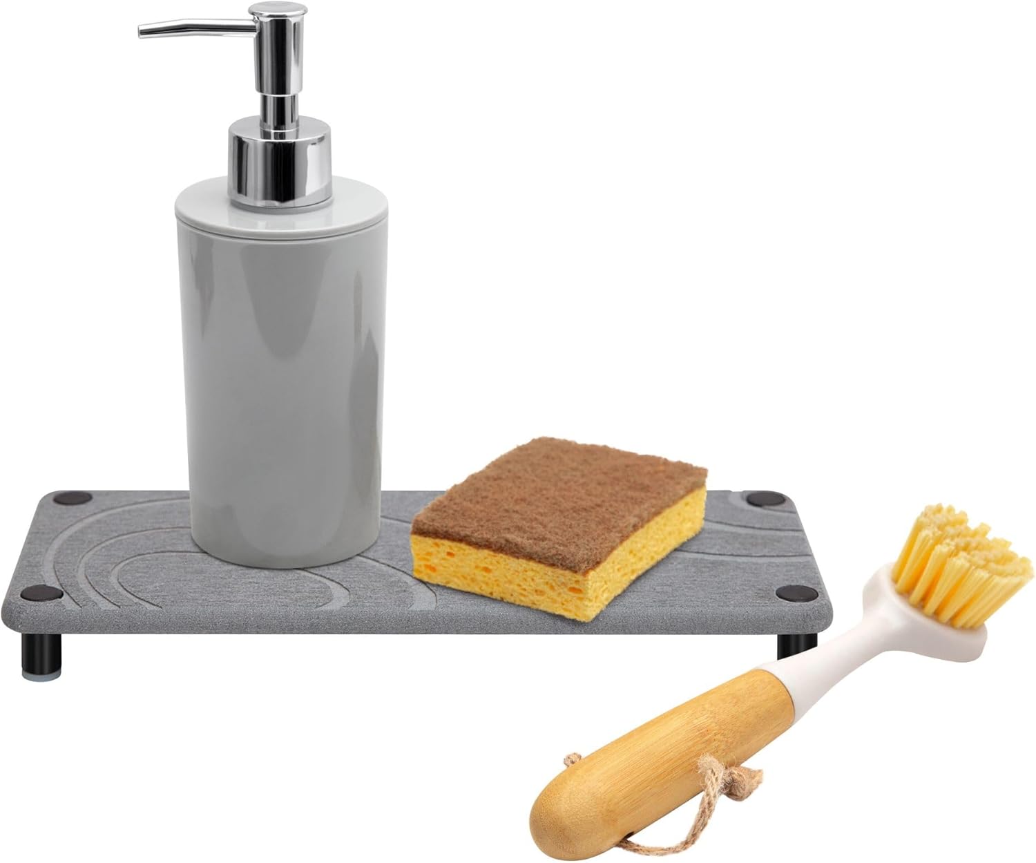 Organizador de fregadero de secado instantáneo, bandeja para jabón de cocina, bandeja de fregadero de piedra de secado rápido, organizador para