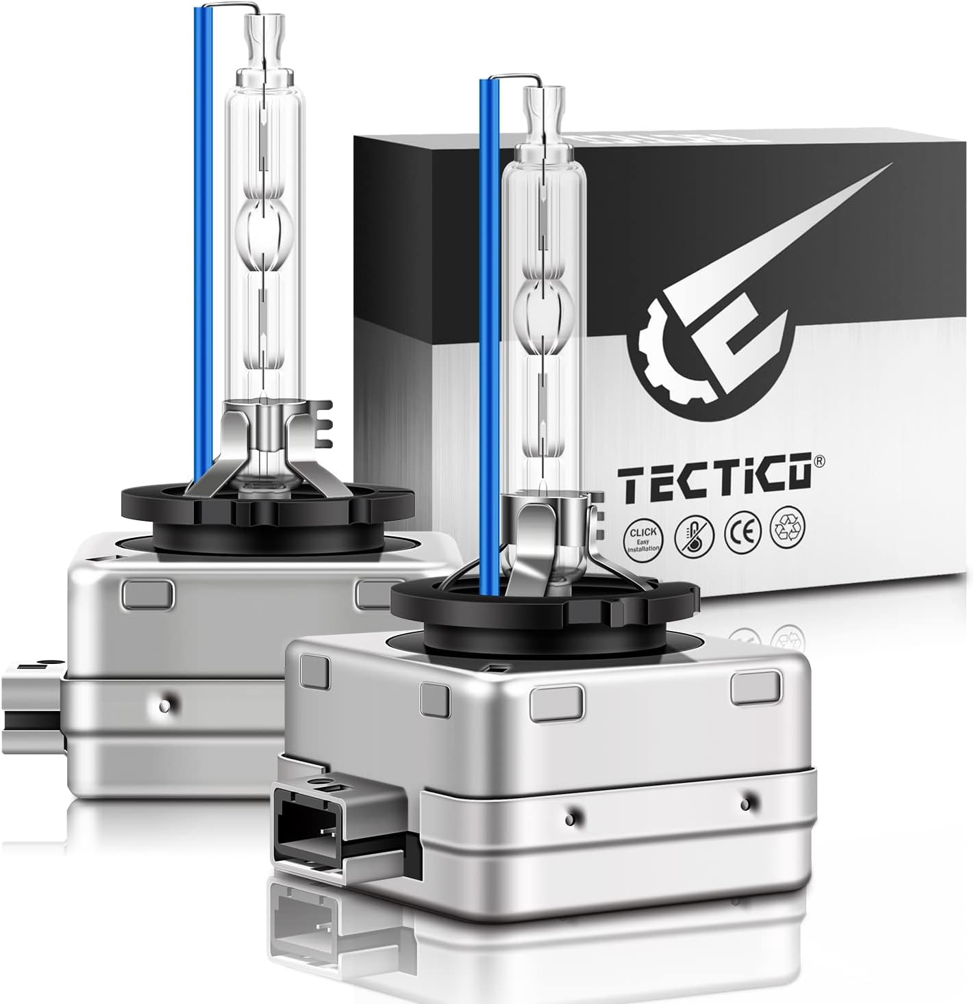 TECTICO D1S – Bombillas de xenón HID para faros delanteros, 35 W, 8000 K, luz blanca fría, luces altasbajas, bombillas de repuesto para automóviles,