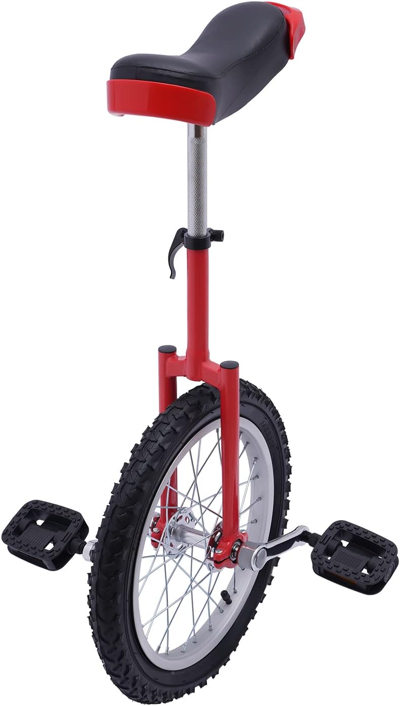 Rueda de 16 pulgadas Unicycle Altura ajustable de una rueda Bicicleta a prueba de fugas Rueda de neumático de butilo Ciclismo deportes al aire libre