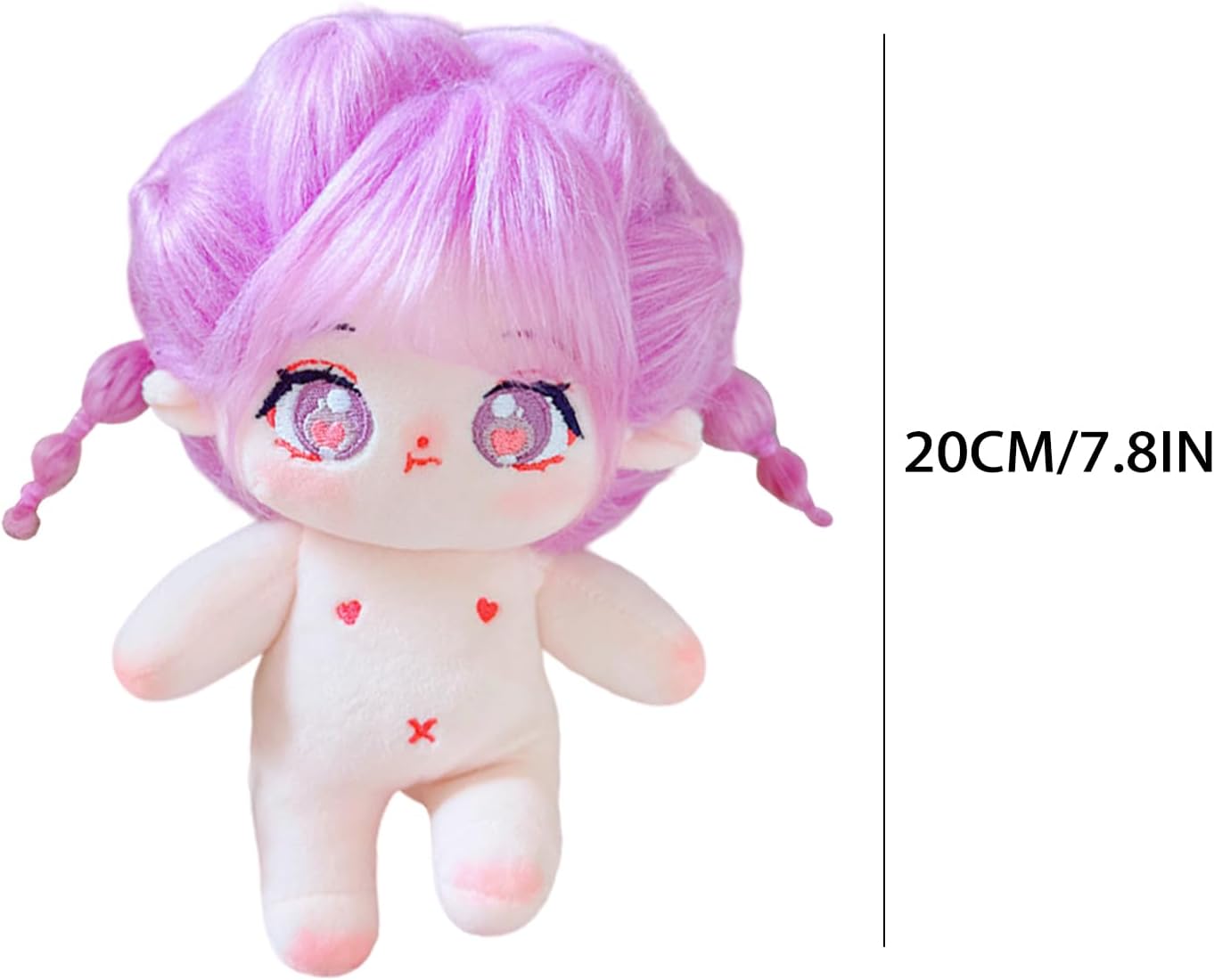 CALEMBOU Muñeca de felpa de 7.9 in, linda muñeca de algodón con esqueleto articulado, muñeca de peluche suave de anime y juego de peluquería, regalo