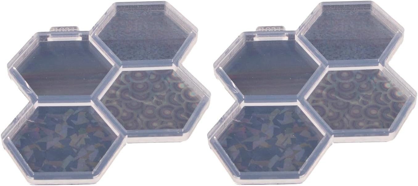 2 moldes de resina hexagonal de 1.7 pulgadas, molde de silicona epoxi para carrete de insignias, diseño holográfico de bricolaje
