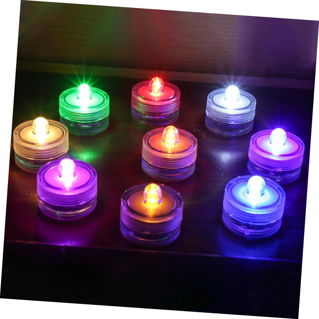 DOITOOL 24 piezas de luz de vela impermeable multicolor cambiante luz de té velas decorativas linternas de té sumergibles luces de té intermitentes