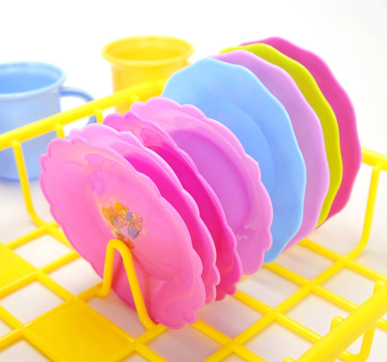 PowerTRC Juego de platos de cocina y té para lavar y secar para niños