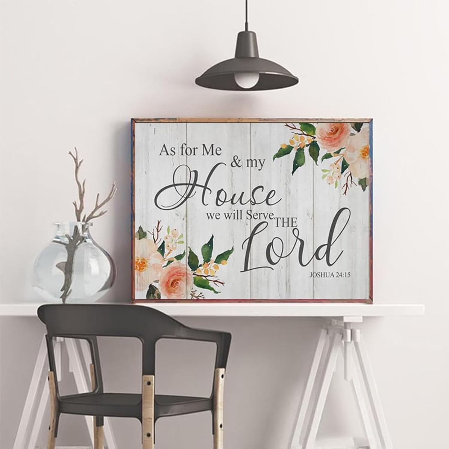 MOER SKY Dibujo 5D y diamante As for Me and My House We Will Serve The Lord Crystal Kit completo de arte de diamantes para adultos y niños, 12 x 16