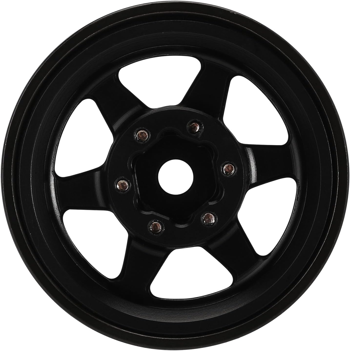 INJORA 1.0 Plus – Llantas de latón Beadlock de 6 radios para TRX4M SCX24 FCX24 124 118 RC Crawler, 1.48 ozpiezas (negro y dorado)