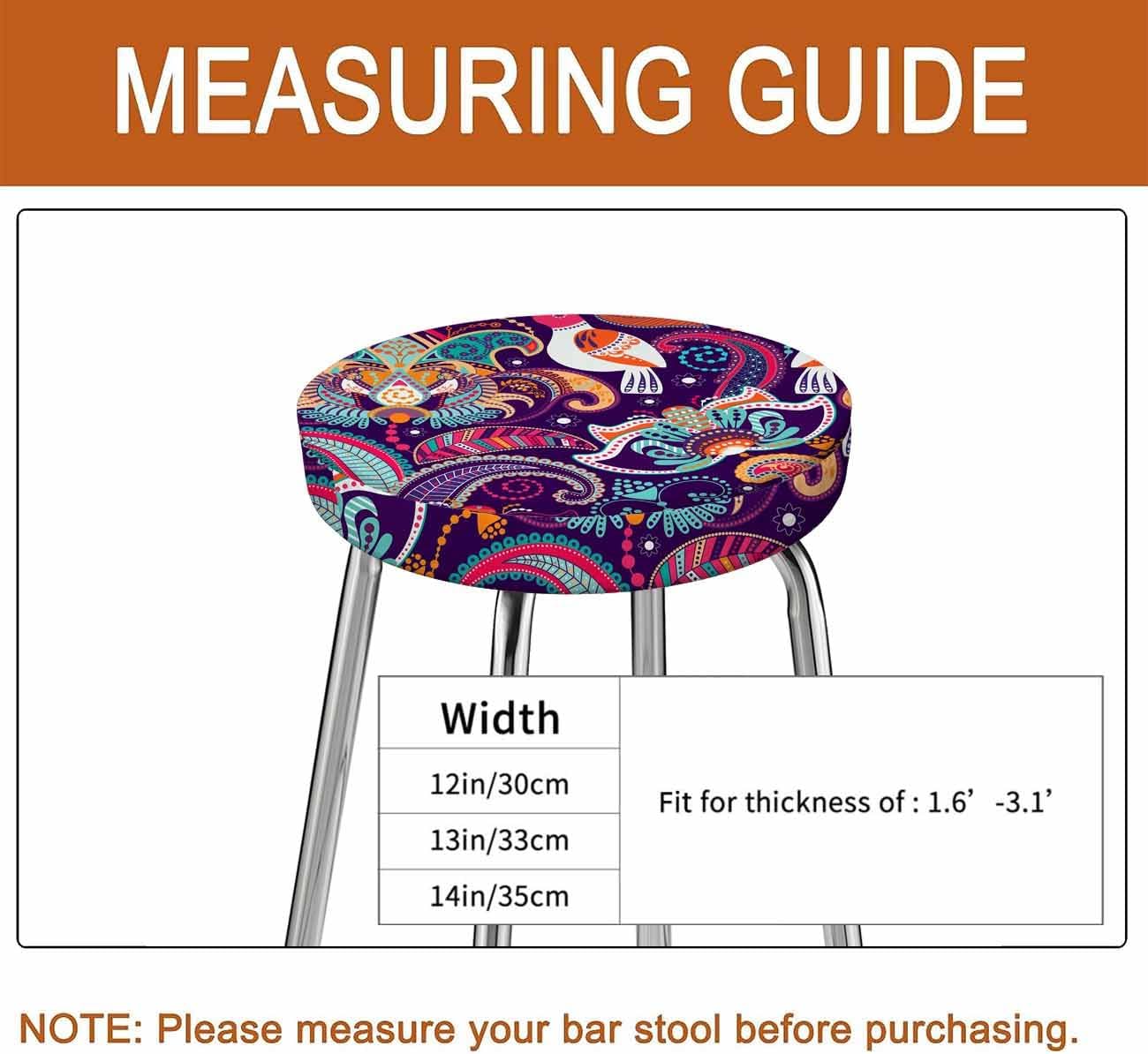Swono Funda de cojín redonda para silla de bar, 1 paquete de fundas elásticas para taburetes de barra redondas, fundas elásticas para asiento de
