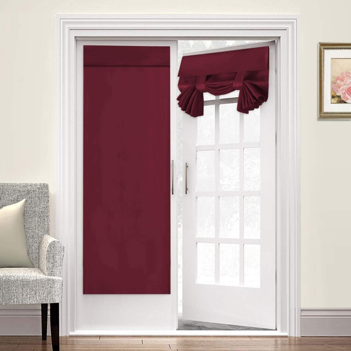 Turquoize – Cortinas para puerta de ventana con aislamiento térmico, cortina opaca para puerta francesa, bolsillo para cortinero, 26×68 pulgadas