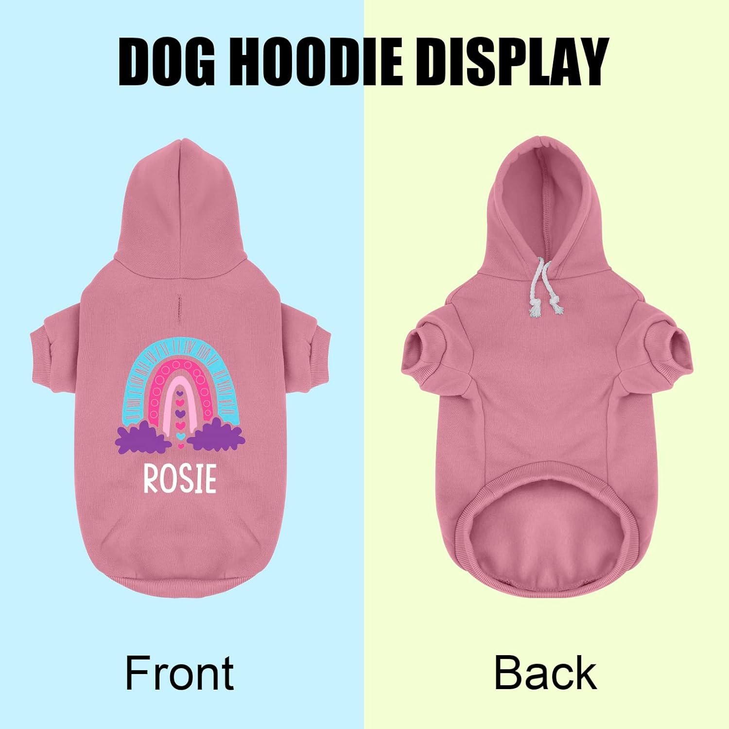 Atdesk Sudadera personalizada con capucha para perro, sudadera de forro polar con capucha para perro, suéter cálido para mascotas, abrigo de gato