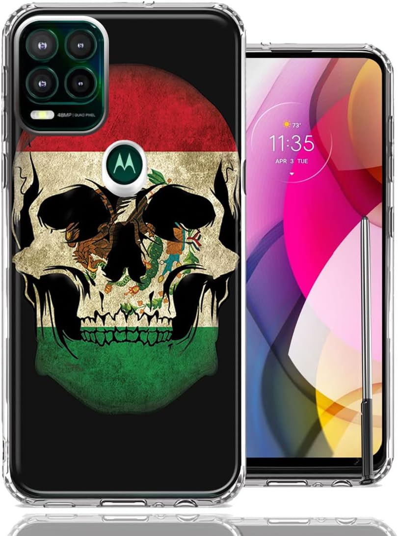 Mundaze – Funda para Motorola Moto G Stylus 5G 2021 con diseño de calavera de la bandera de México, delgada, híbrida, a prueba de golpes, carcasa