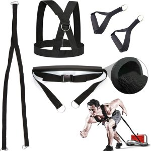 Juego de bandas de entrenamiento de resistencia al ejercicio, equipo de entrenamiento, kit de arnés de trineo de peso de doble resistencia, correa Juego de bandas de entrenamiento de resistencia al ejercicio, equipo de entrenamiento, kit de arnés de trineo de peso de doble resistencia, correa