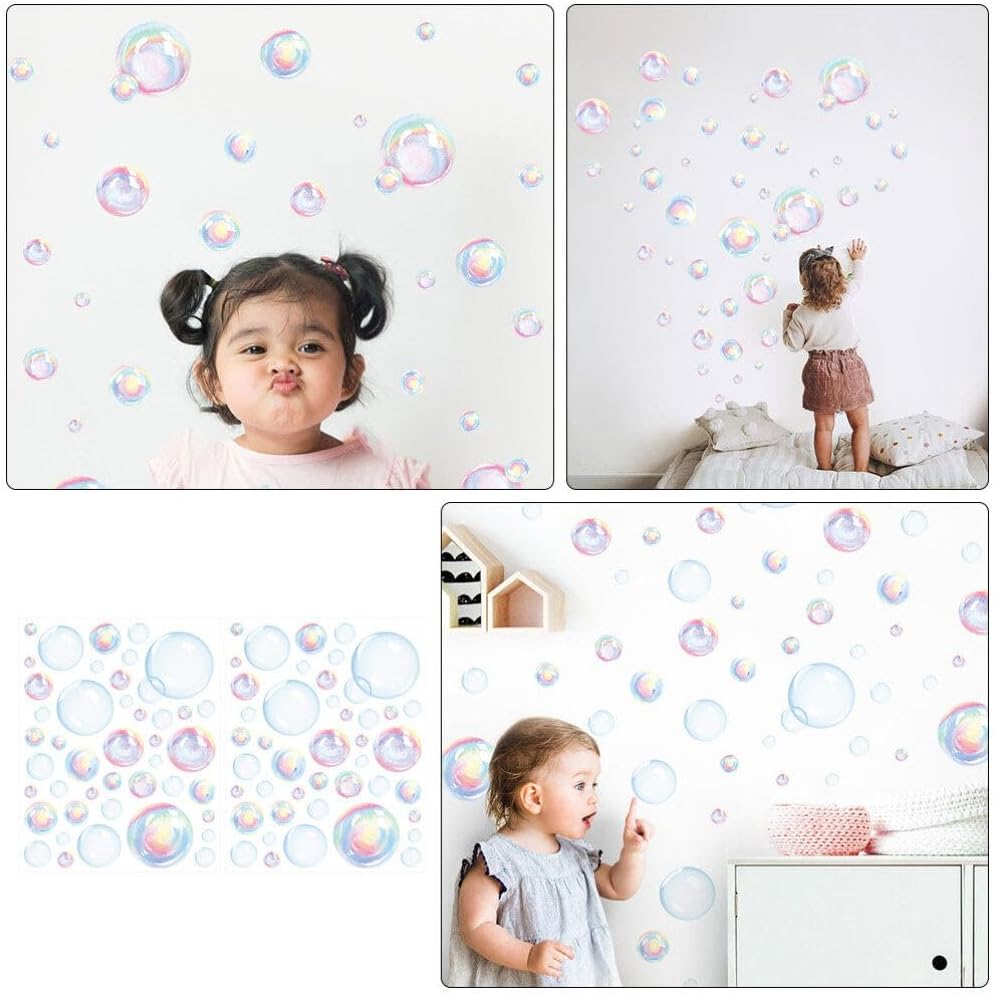 VOSAREA Calcomanías de pared de burbujas para baño, calcomanías de océano bajo el mar, decoración artística de pared de burbujas de vinilo para