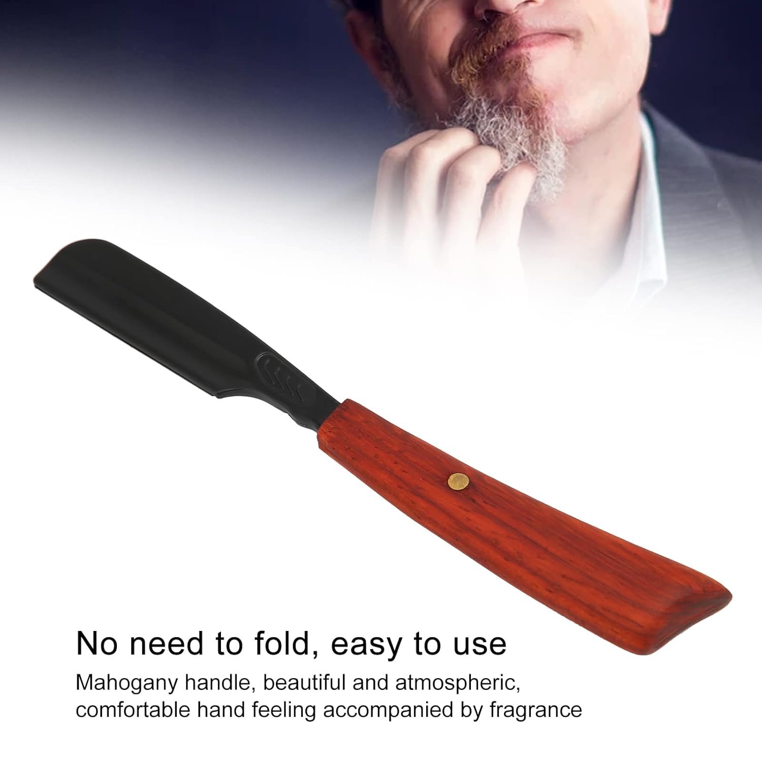 Soporte profesional para afeitadora de borde recto, no plegable, mango recto, soporte para afeitadora de corte de aleación de zinc para cabello,