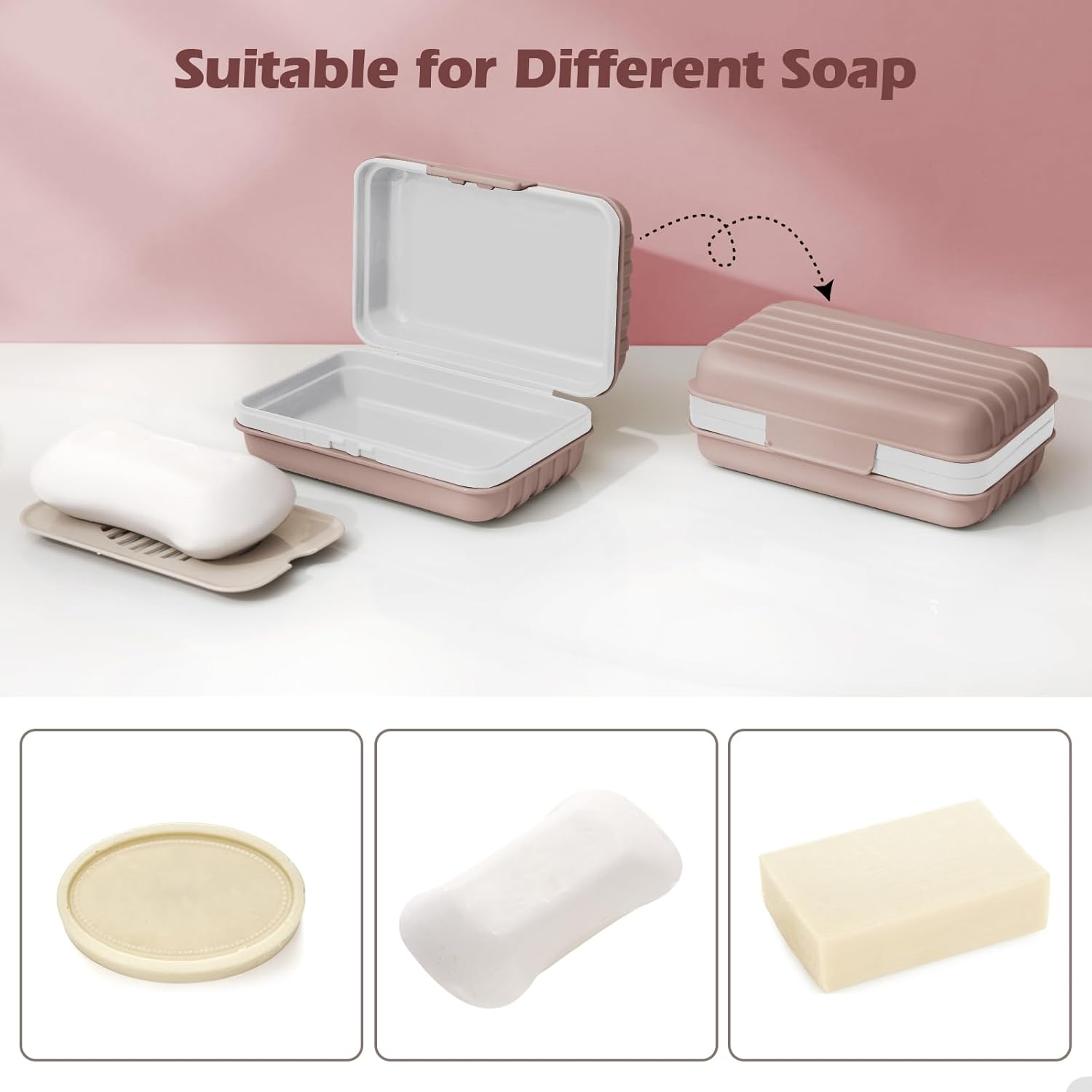 2 soportes de jabón de viaje, contenedor de viaje, caja portátil para jabón, caja para viajes, camping, senderismo, gimnasio, baño, vacaciones,