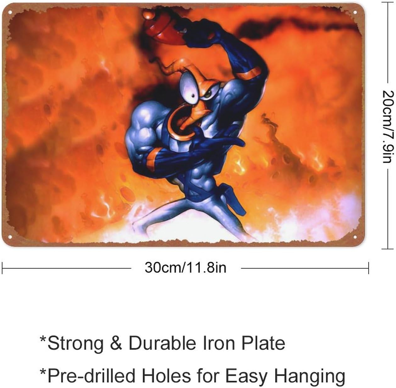 Earthworm Jim Game – Cartel de metal retro para decoración de pared para el hogar, calle, puerta, bares, club
