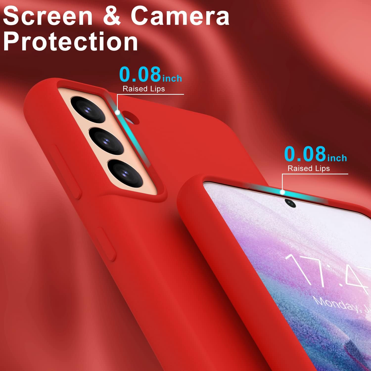 DEENAKIN Funda protectora de silicona para Samsung Galaxy S21 Plus, suave y sedosa con forro de microfibra suave, funda protectora para Samsung