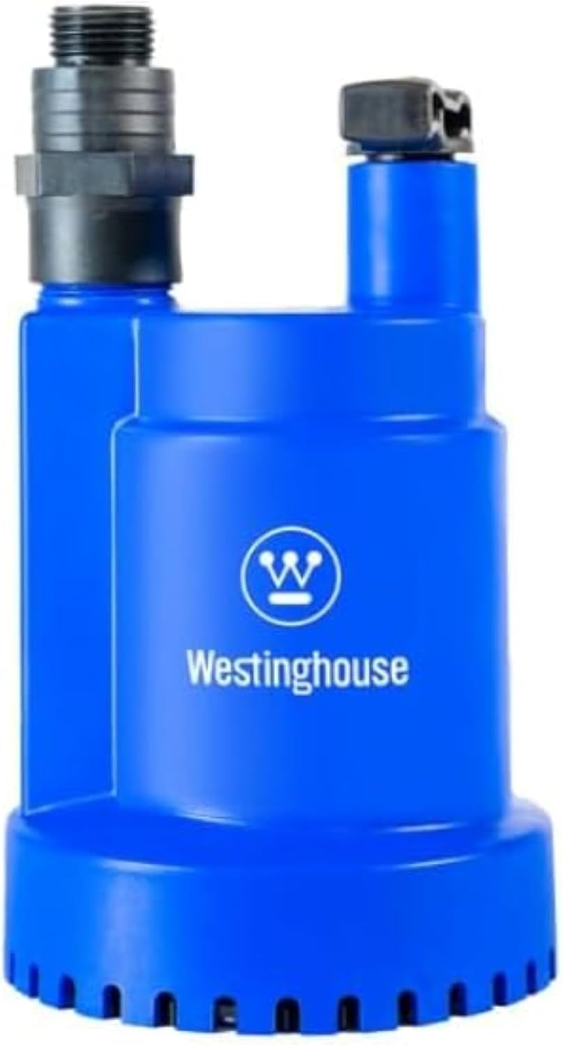 Westinghouse Bomba de agua sumergible de 14 HP Bomba de sumidero portátil eléctrica termoplástica 1500 GPH – Bomba de agua de transferencia para