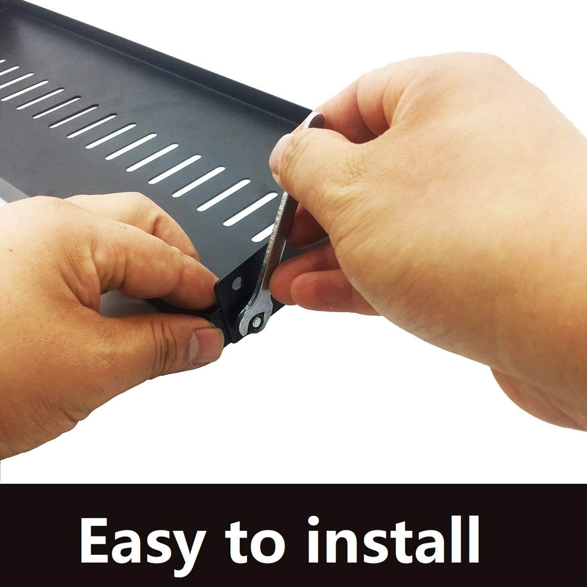 JINGCHENGMEI Estante de rack ventilado de 1U, bandeja universal sin borde para gabinete de red de 19 pulgadas o rack de servidores (6 pulgadas de