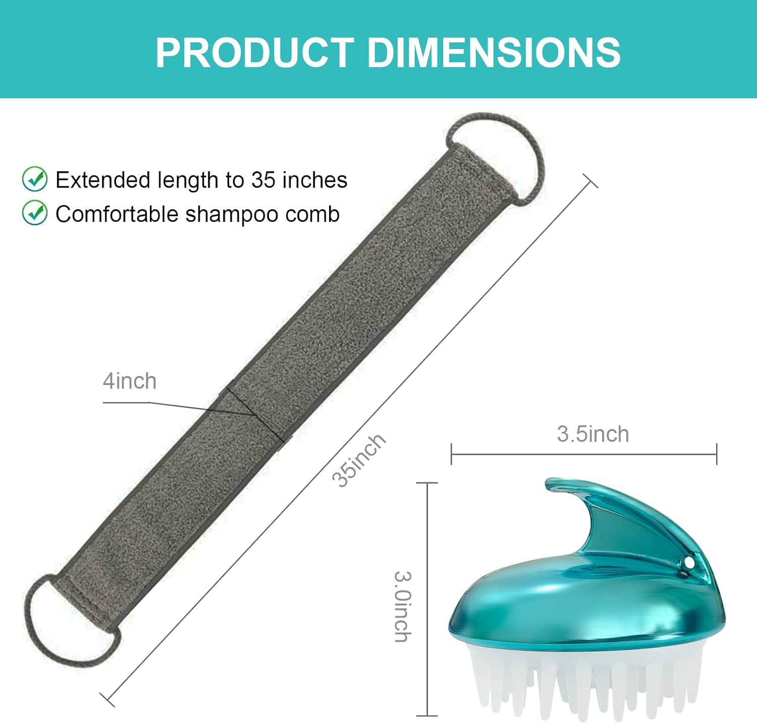 Depurador de espalda de lufa, depurador de espalda exfoliante de 35.4 pulgadas para baño y ducha, para hombres y mujeres, limpiador Luffa para