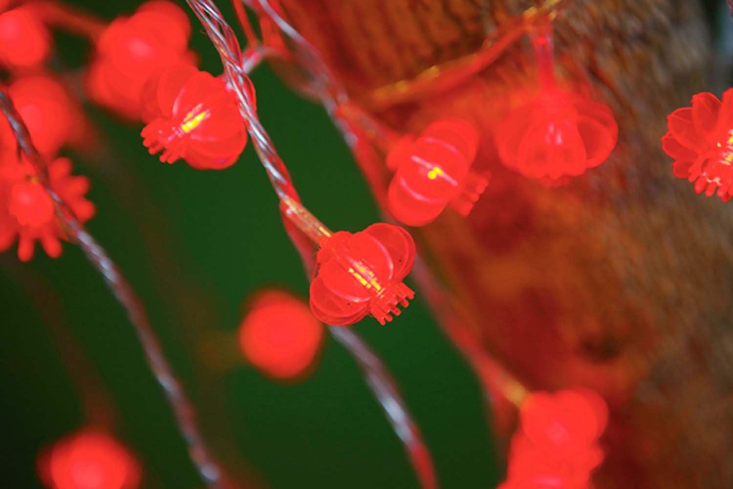 Amants01 – Tira de luces LED de 13 pies y 40 luces LED rojas a pilas para bodas, Año Nuevo chino, festival de primavera, decoración de fiesta,