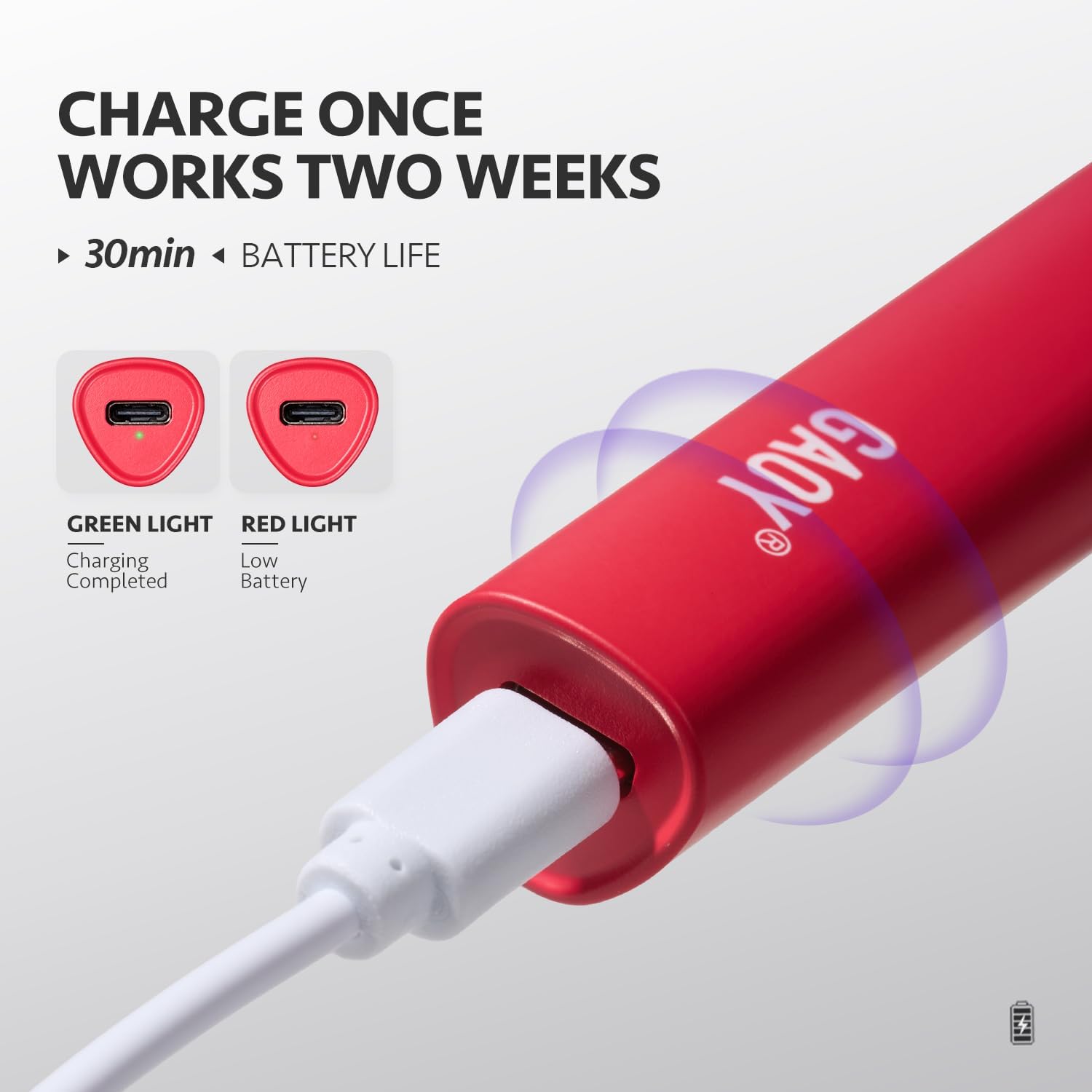 GAOY Lámpara de uñas inalámbrica con soporte, luz UV de mano para uñas de gel, secador de uñas USB recargable para secado rápido, rojo