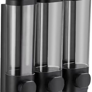 Dispensador de ducha de 3 cámaras sin taladro, dispensador de champú de ducha de 3 cámaras montado en la pared, dispensador de champú y Dispensador de ducha de 3 cámaras sin taladro, dispensador de champú de ducha de 3 cámaras montado en la pared, dispensador de champú y