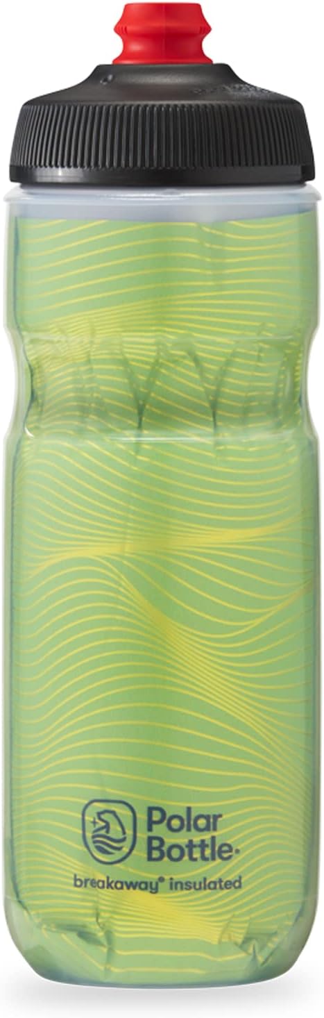 Polar Bottle Breakaway – Botella de agua aislada, sin BPA, botella para ciclismo y deportes (punto de jersey, resaltador, 20 onzas)
