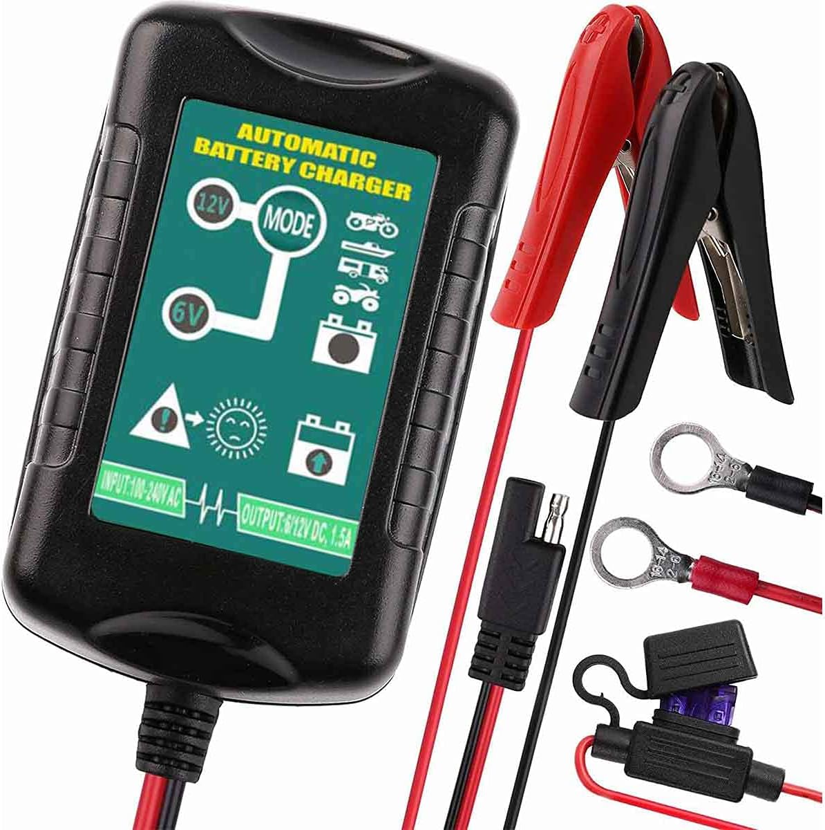 Cargador de batería automático Mantenedor Motocicleta Trickle Float para Tender 6V 12V