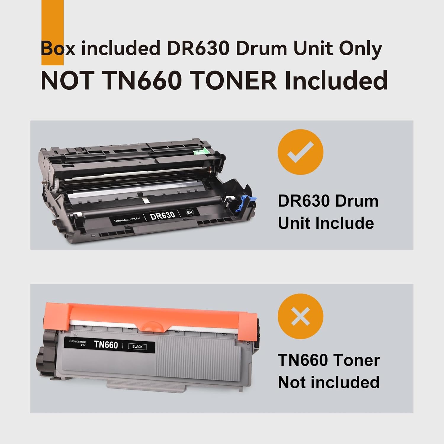 Reemplazo de la unidad de tambor DR630 DR-630 (no tóner) para Brother DR 630 Drum TN660 TN630 para HL-L2300D HL-L2320D HL-L2305W MFC-L2700DW