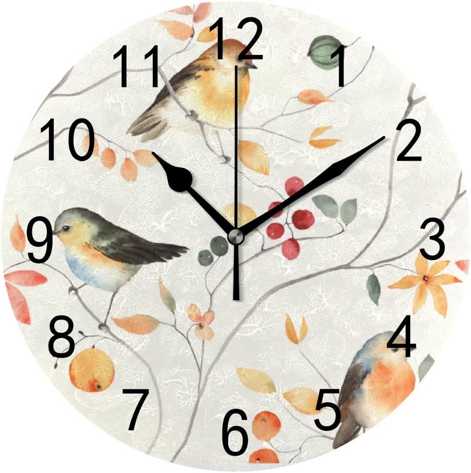 Reloj de pared silencioso sin tictac, funciona con pilas, reloj moderno decorativo para dormitorio, sala de estar, baño, cocina, reloj redondo (9.8