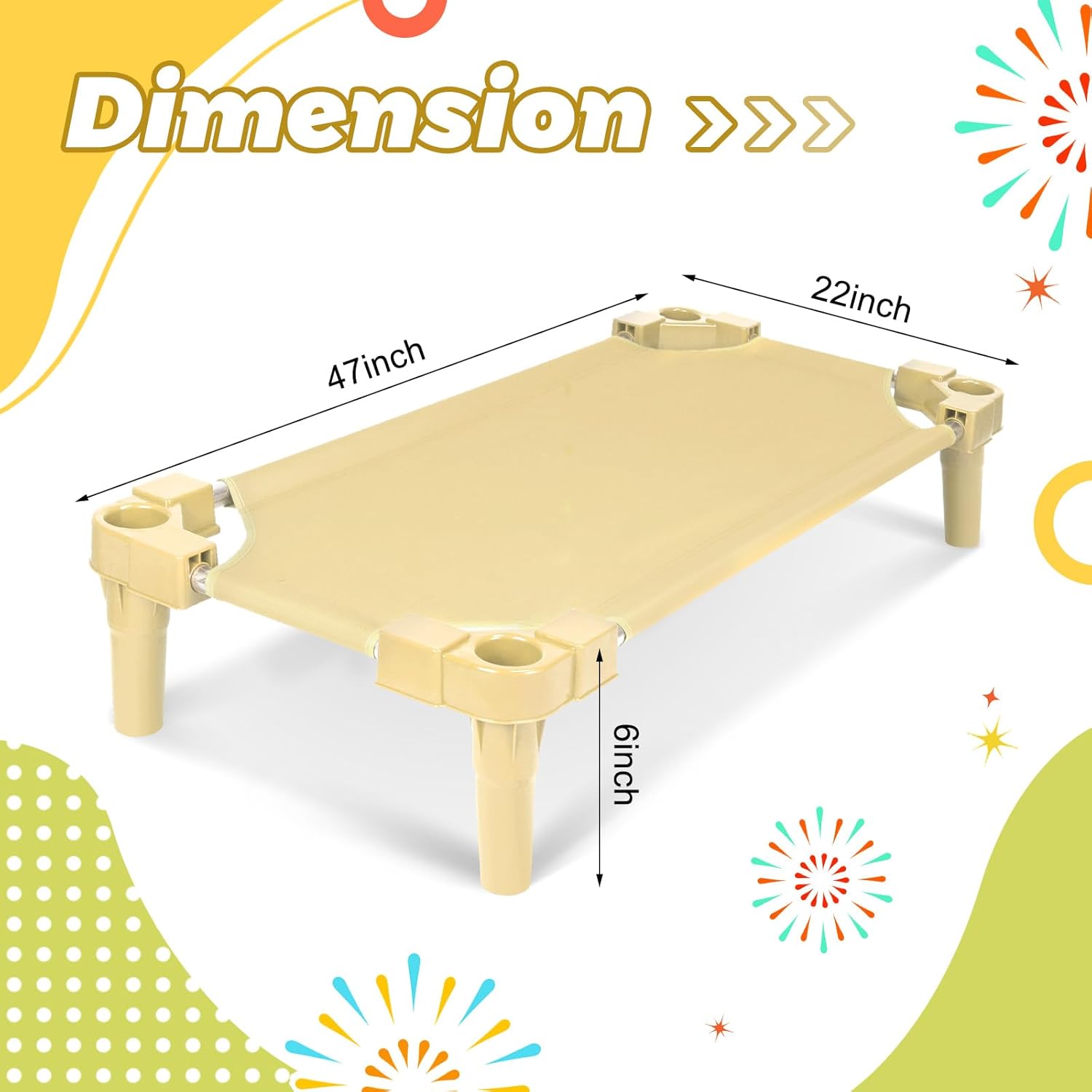 Cunas de guardería apilables para niños, 47 pulgadas de largo x 22 pulgadas de ancho, cuna portátil para dormir, cama portátil para muebles de aula