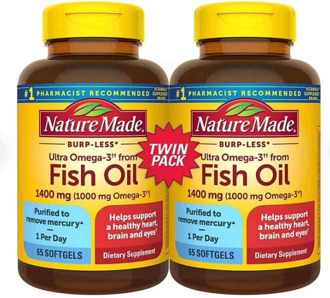 MUNCHIE MIX Eructos Ultra Omega 3 de Aceite de Pescado 1400 mg. Cápsulas blandas (65 ct., 2pk.)