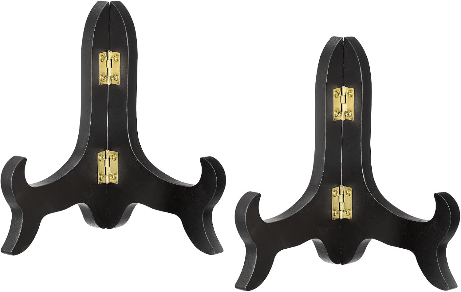 uxcell 2pcs 5″ soporte de placa de caballete, soporte de exhibición plegable de madera negro para marco de imagen decorativo