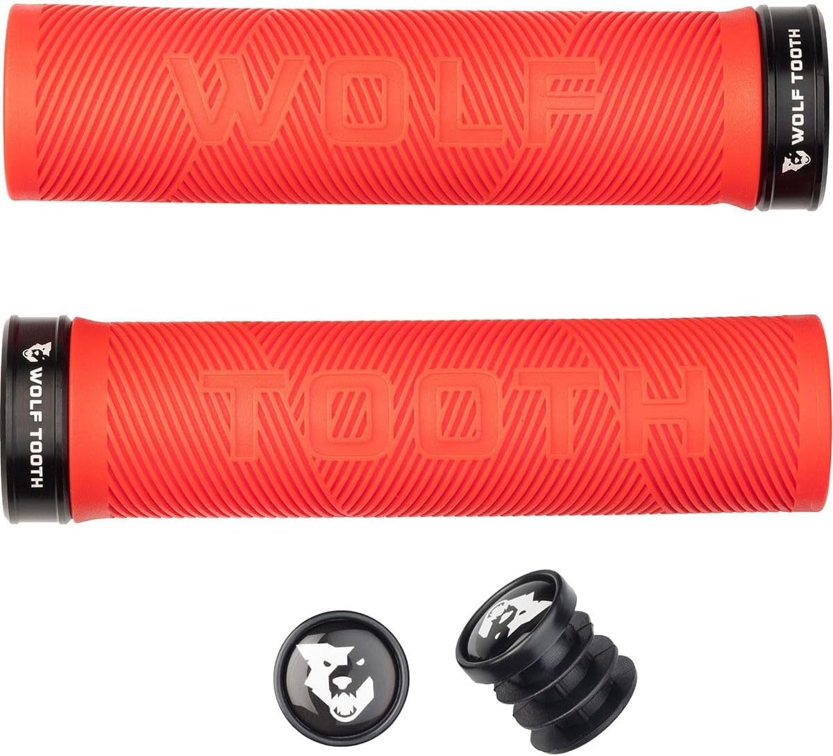 Wolf Tooth Echo Lock-On Grip – Agarre rojo con cuello negro
