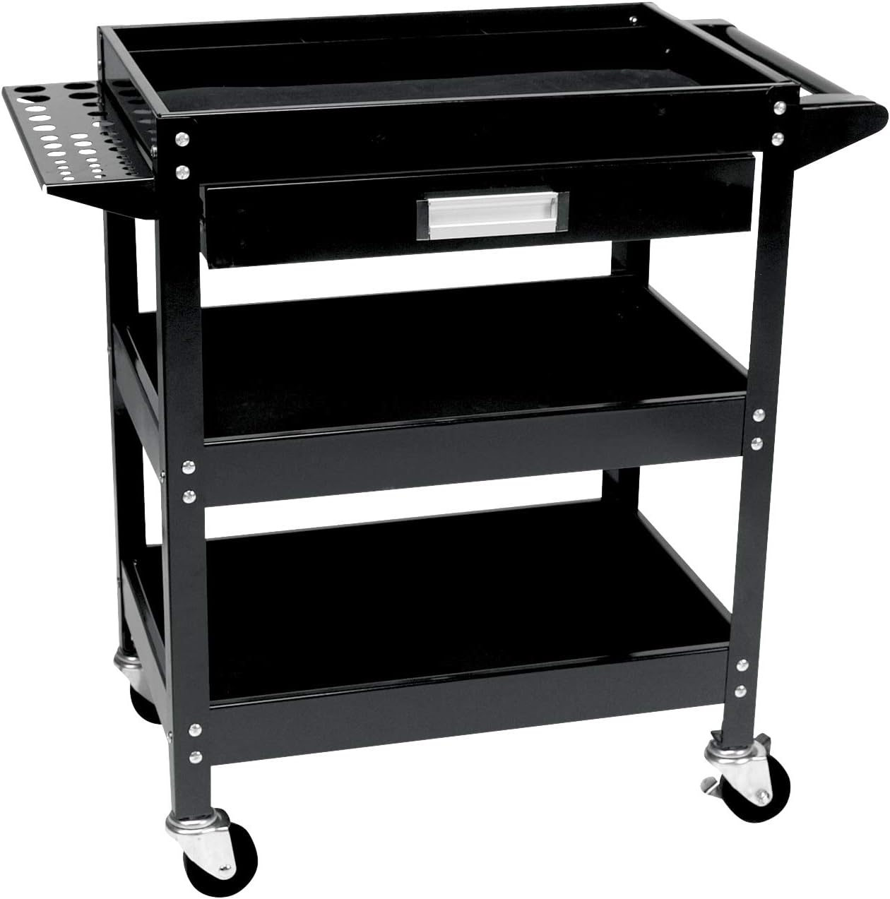 Performance Tool W54006 – Carrito utilitario de 3 estantes con cajón de 23 pulgadas x 16 pulgadas