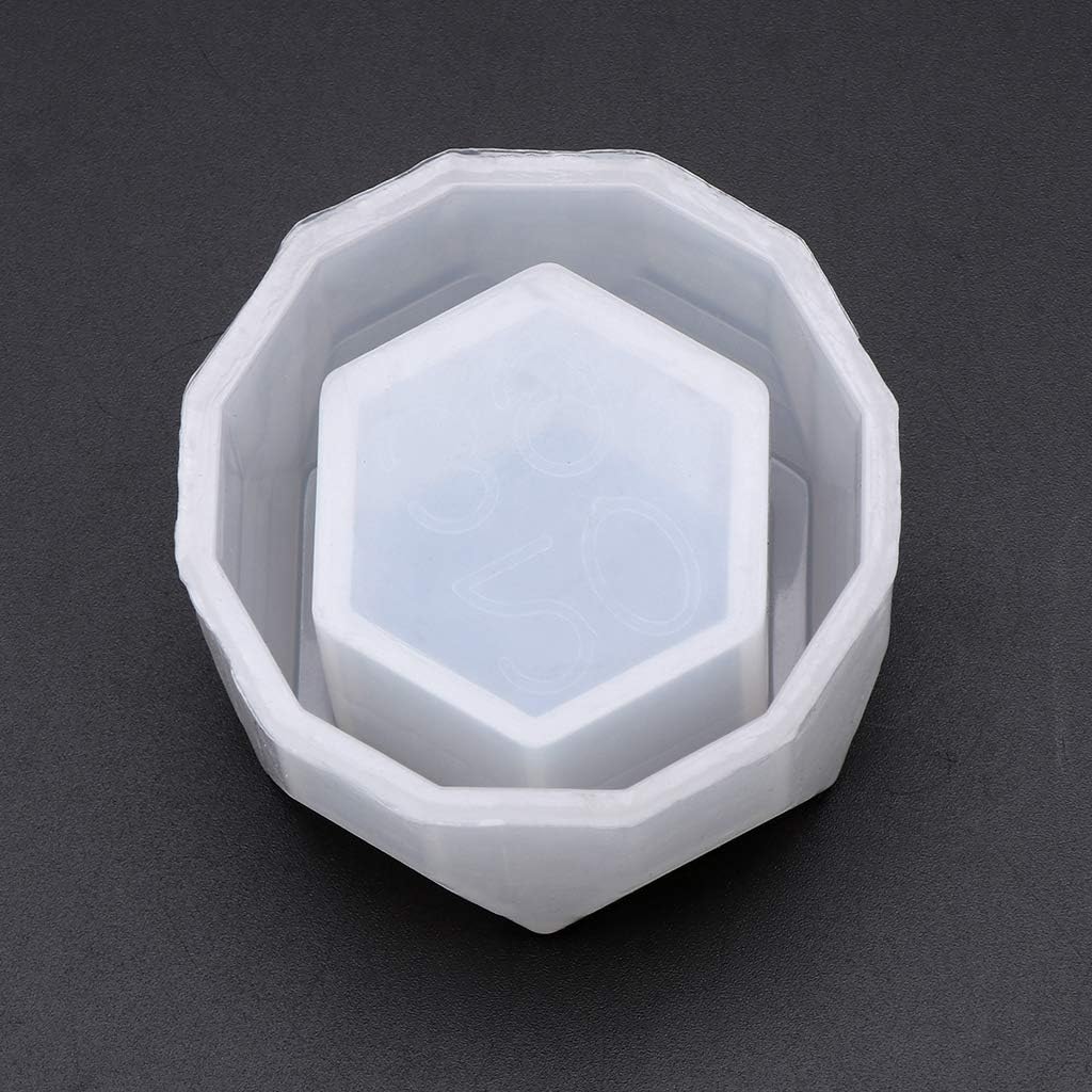 Molde de silicona hexagonal hecho a mano en 3D, molde de arcilla de cemento de cerámica, para bricolaje, plantas suculentas, resina, fabricación de