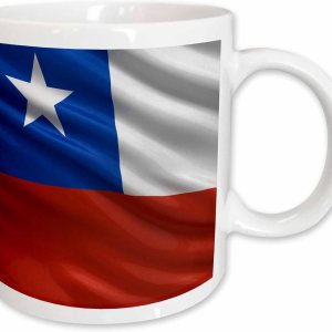 3dRose Taza de cerámica con diseño de bandera de Chile agitando en el viento, 11 onzas 3dRose Taza de cerámica con diseño de bandera de Chile agitando en el viento, 11 onzas