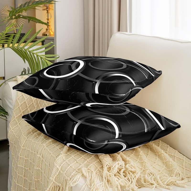 Feelyou Juego de 4 fundas de cojín geométricas para sofá, cama, fundas de cojín decorativas con círculos geométricos, rellenos de almohada de arte