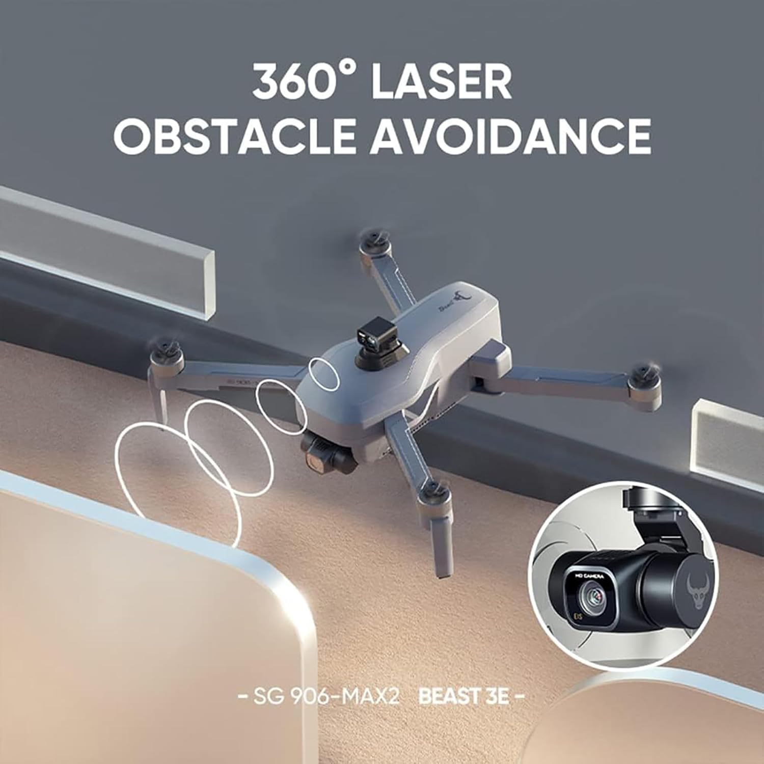 ZLL SG906 MAX2 Drone con cámara 4K HD EIS, cardán de 3 ejes, evitación de obstáculos en 4 direcciones, GPS 5G FPV RC Quadrocopter con motor sin