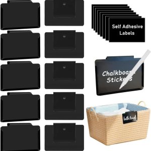Soportes de etiquetas de clip, juego de clips de etiquetas de cesta, clips para cocina, aula, oficina, despensa, organización de aula, 10 soportes y Soportes de etiquetas de clip, juego de clips de etiquetas de cesta, clips para cocina, aula, oficina, despensa, organización de aula, 10 soportes y