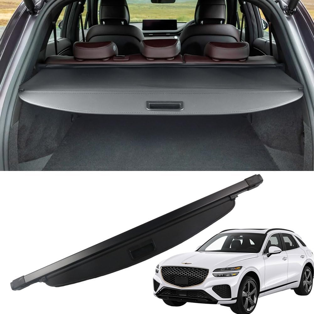Marretoo Cubierta de carga para Genesis GV70 2022 2023 para Genesis GV70 Accesorios Cubierta retráctil negra para maletero Cubierta de protección de