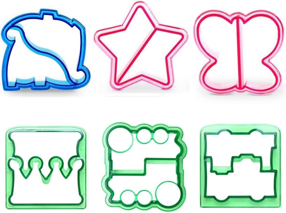 Paquete de 6 cortadores de sándwich y removedor de forma de corteza de pan para niños, formas de animales, moldes de pan, molde para tostadas,