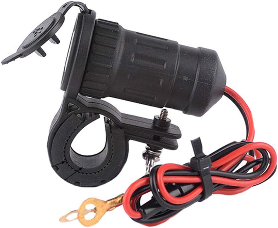 MMOBIEL Universal impermeable motocicleta encendedor de cigarrillos 12V-24V 240W enchufe enchufe incl 23.6 in cableado conexión kit