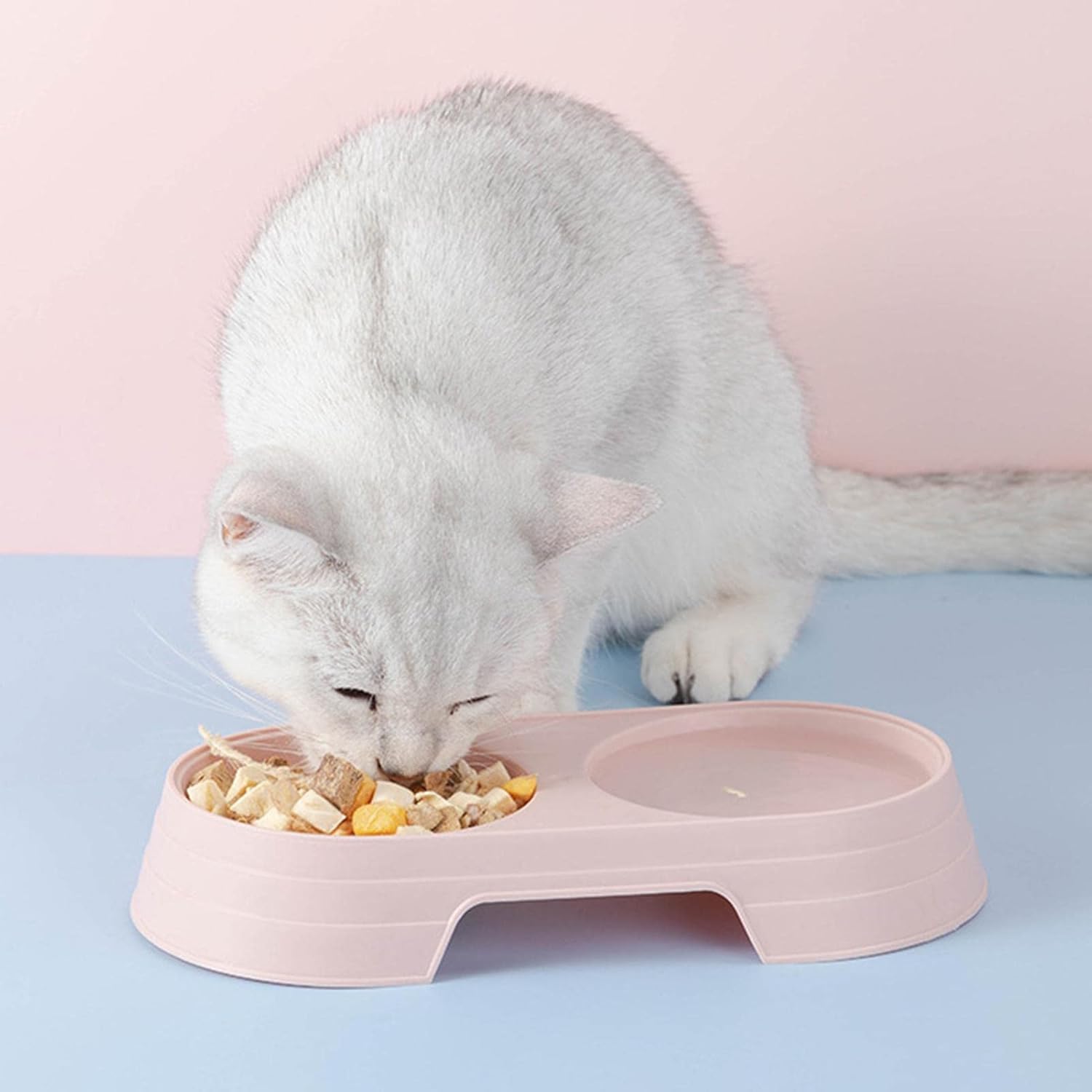 Kumprohu Cuencos de comida para perros  Cuenco doble elevado para gatos, juego de cuencos de comida y agua para cachorros, cuencos para mascotas