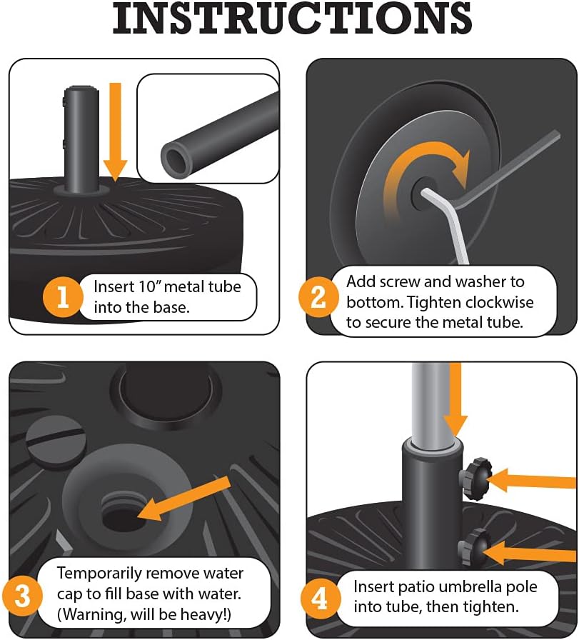 Strombergbrand – Base de sombrilla para patio, Negro -, Base