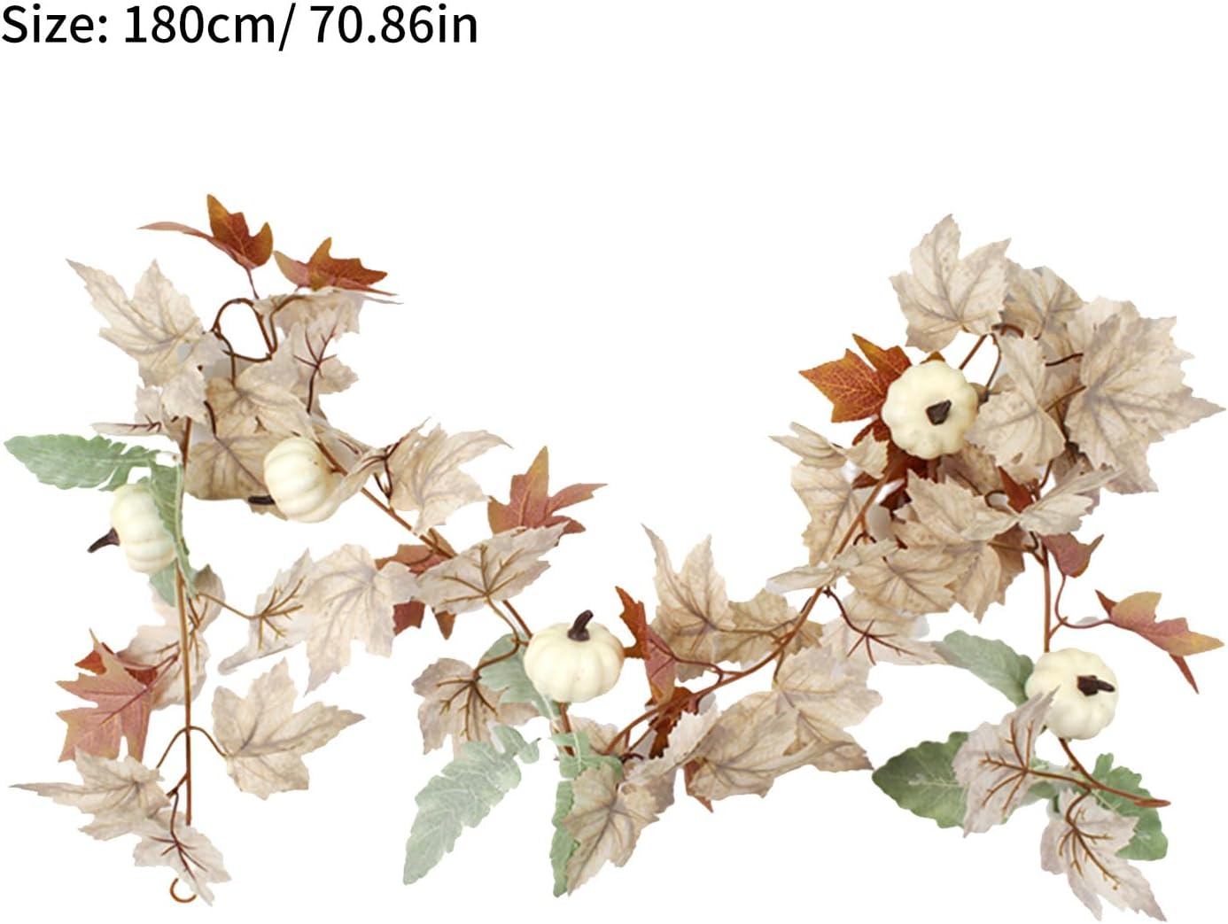 Guirnalda de hojas de arce de otoño, guirnalda artificial de vid colgante de 6 pies8.85 pies, guirnalda de hojas de arce de otoño, calabaza y bayas,