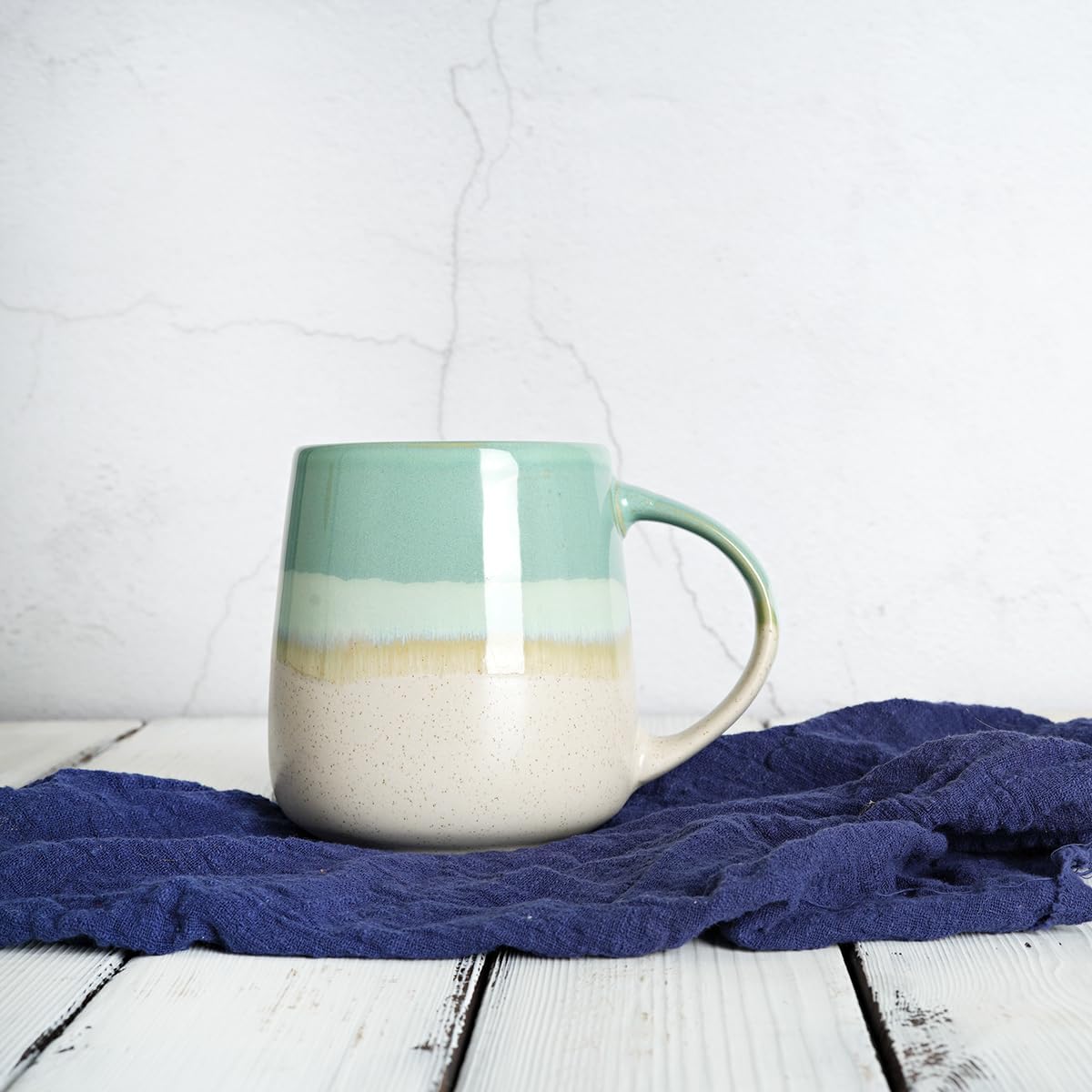 Bosmarlin Taza de café de cerámica extragrande, 23 onzas, apta para lavavajillas y microondas, taza de té grande de gran tamaño para oficina y hogar