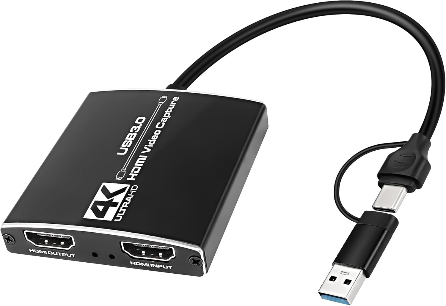 XMSJSIY Tarjeta de captura de video HDMI 4K HDMI a HDMI USBUSB C 3.0 Tarjeta de grabación de video Full HD 1080P 60FPS para juegos, transmisión en
